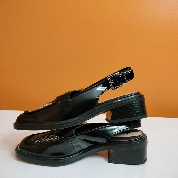 Franco Sarto Black and Tan Patterned Slingback Flats Size 7.5 Medium - Picture 3 of 7